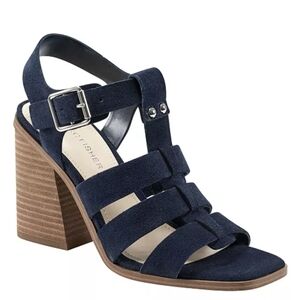 NWB Marc‎ Fisher Fynlee Block Heel Dress Sandals Blue Size 10